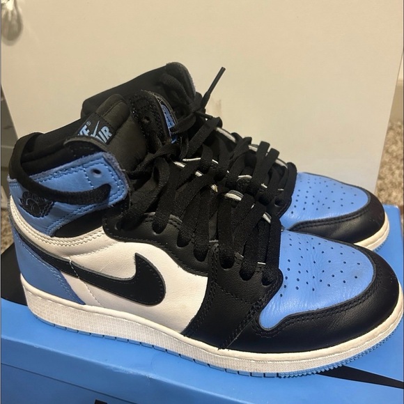 Jordan Boys Black Blue and White Sneakers
